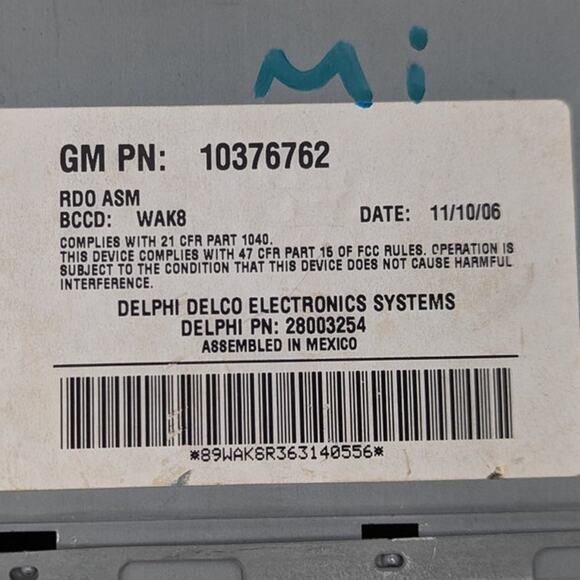 Untested OEM GM 2002-2007 Buick Lacrosse CD Radio Double Din Head Unit 10376762 - Picture 3 of 8